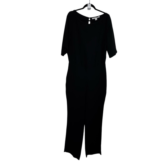 Diane Von Furstenberg Pants - Diane Von Furstenburg Jumpsuit GWYENNE 3/4 Sleeve Crepe Straight Leg